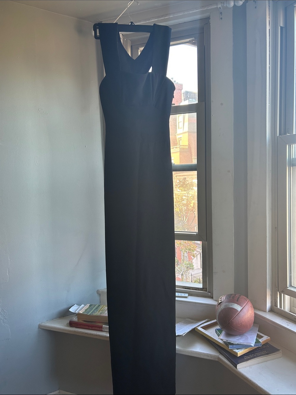 Classic Black Maxi Dress with Wide Straps